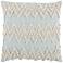 Natural and Blue Frayed Chevron 20" Square Decorative Pillow