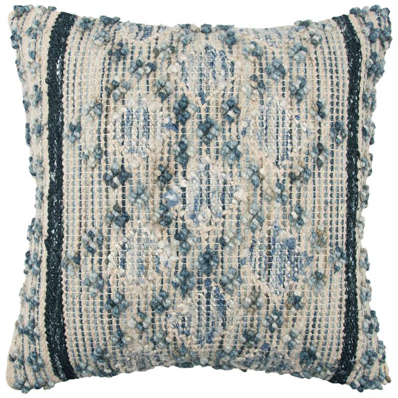 Image 1 Natural and Blue Sewn 20" Square Throw Pillow