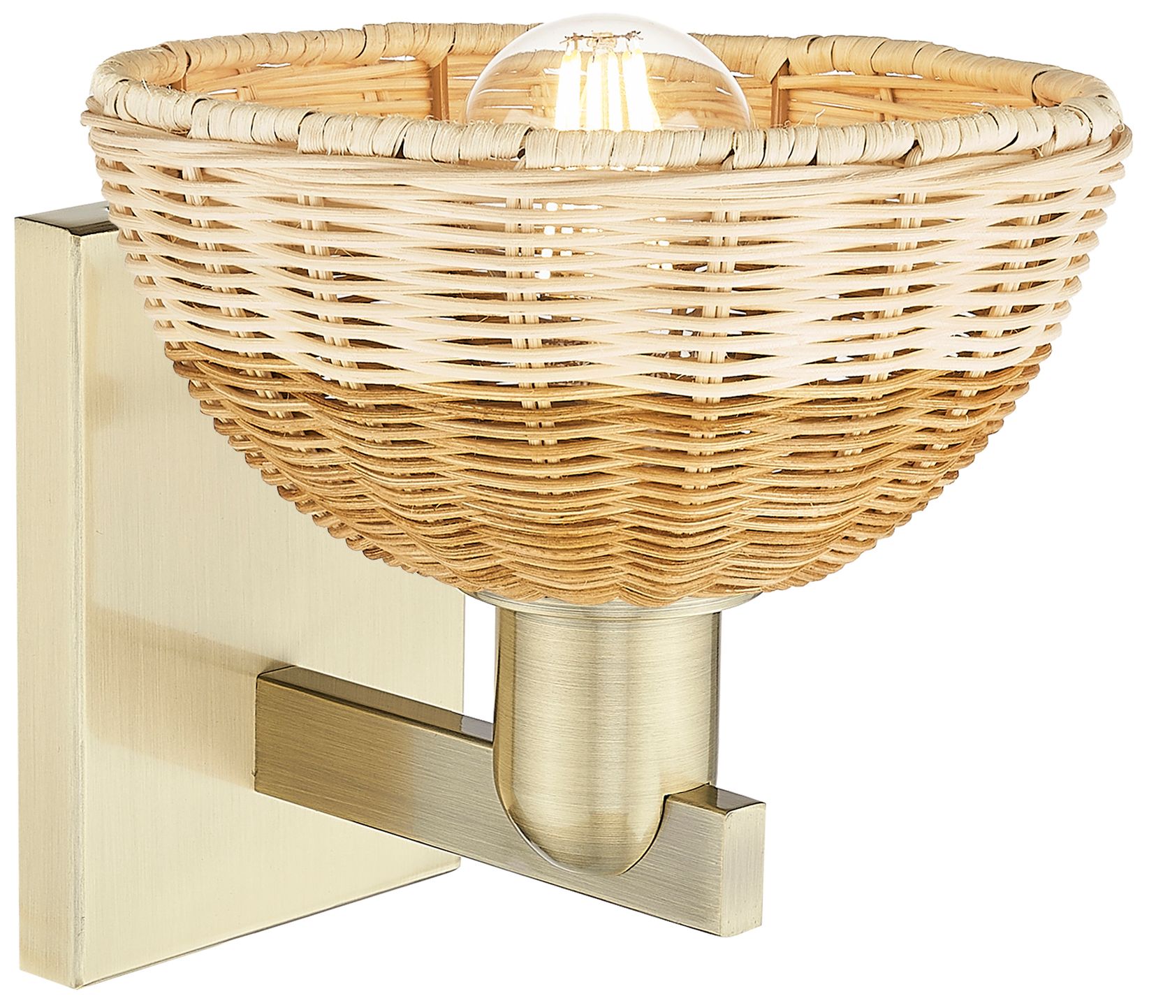 Image 2 Natural Ballston Dome 11.25"H Antique Brass Wall Sconce w/ Fiber Shade more views