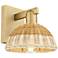 Natural Ballston Dome 11.25"H Brass Wall Sconce w/ Basketweave Shade