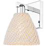 1_Natural Ballston Dome 11.25"H Chrome Wall Sconce With Fiber Shade