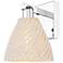 Natural Ballston Dome 11.25"H Chrome Wall Sconce With Fiber Shade