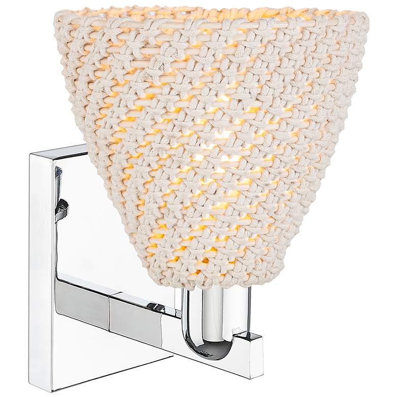 Image 2 Natural Ballston Dome 11.25"H Chrome Wall Sconce With Fiber Shade more views