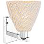 2_Natural Ballston Dome 11.25"H Chrome Wall Sconce With Fiber Shade more views