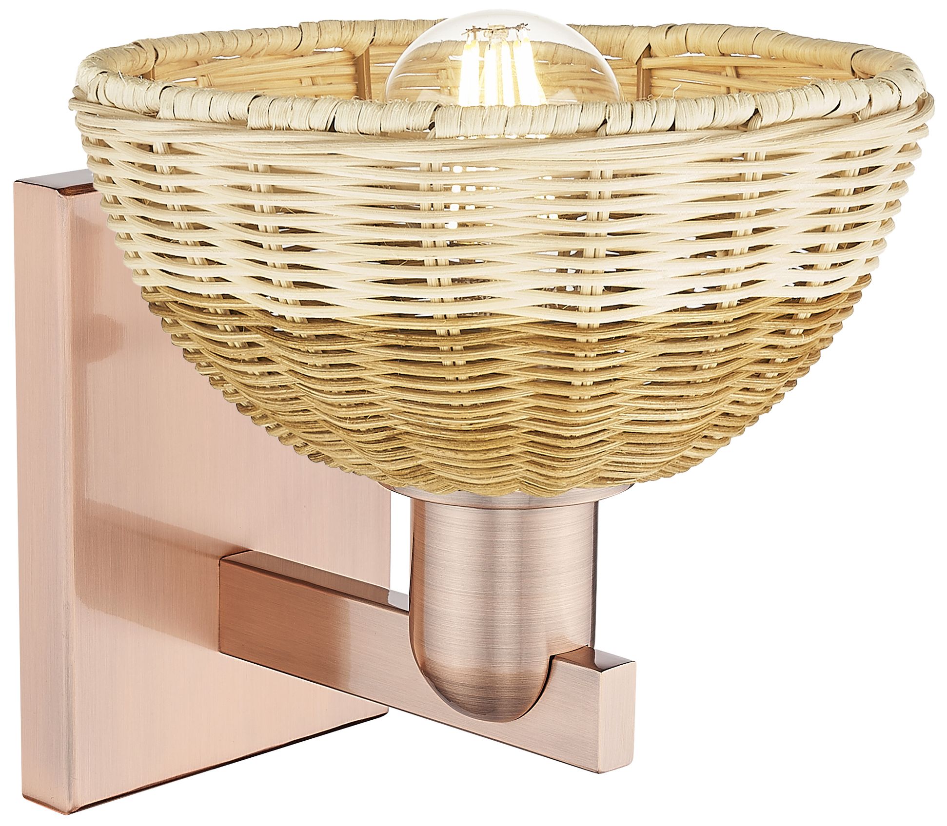 Image 2 Natural Ballston Dome 11.25"H Copper Wall Sconce w/ Fiber Shade more views