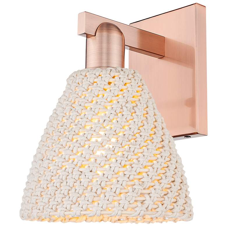 Image 1 Natural Ballston Dome 11.25"H Copper Wall Sconce With Fiber Shade
