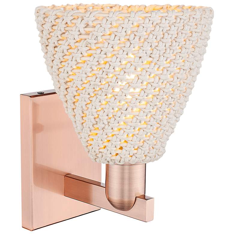 Image 2 Natural Ballston Dome 11.25"H Copper Wall Sconce With Fiber Shade more views