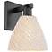Natural Ballston Dome 11.25"H Matte Black Wall Sconce With Fiber Shade