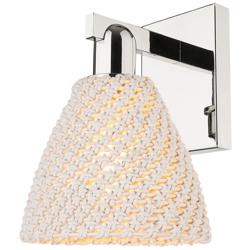 Natural Ballston Dome 11.25"H Nickel Wall Sconce w/ Fiber Shade