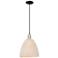 Natural Ballston Dome 12"W Black Brass Cord Mini Pendant w/ Fiber Shade