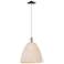 Natural Ballston Dome 12"W Chrome Cord Mini Pendant With Fiber Shade