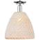 Natural Ballston Dome 12"W Chrome Semi-Flush With Natural Fiber Shade