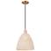 Natural Ballston Dome 12"W Copper Cord Mini Pendant With Fiber Shade