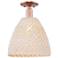Natural Ballston Dome 12"W Copper Semi-Flush With Fiber Shade