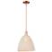 Natural Ballston Dome 12"W Copper Stem Mini Pendant With Fiber Shade