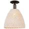 Natural Ballston Dome 12"W Oil Rubbed Bronze Semi-Flush w/ Fiber Shade
