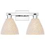 1_Natural Ballston Dome 16"W 2 Light Chrome Bath Light With Fiber Shade