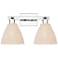 Natural Ballston Dome 16"W 2 Light Chrome Bath Light With Fiber Shade