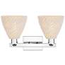 2_Natural Ballston Dome 16"W 2 Light Chrome Bath Light With Fiber Shade more views