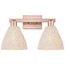 1_Natural Ballston Dome 16"W 2 Light Copper Bath Light With Fiber Shade