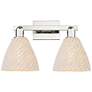 1_Natural Ballston Dome 16"W 2 Light Nickel Bath Light w/ Fiber Shade