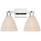 Natural Ballston Dome 16"W 2 Light Nickel Bath Light w/ Fiber Shade