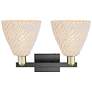 2_Natural Ballston Dome 16"W 2-Lt Black Brass Bath-Lt w/ Fiber Shade more views