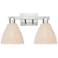 Natural Ballston Dome 16"W 2-Lt Satin Nickel Bath-Lt w/ Fiber Shade