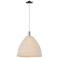 Natural Ballston Dome 16"W Chrome Cord Mini Pendant With Fiber Shade