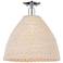 Natural Ballston Dome 16"W Chrome Semi-Flush With Natural Fiber Shade