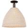 Natural Ballston Dome 16"W Oil Rubbed Bronze Semi-Flush w/ Fiber Shade