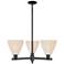 Natural Ballston Dome 18"W 3 Light Black Chandelier w/ Fiber Shade