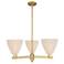 Natural Ballston Dome 18"W 3 Light Brass Chandelier w/ Fiber Shade