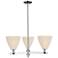 Natural Ballston Dome 18"W 3 Light Chrome Chandelier With Fiber Shade