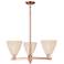 Natural Ballston Dome 18"W 3 Light Copper Chandelier With Fiber Shade