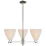 Natural Ballston Dome 18"W 3 Light Nickel Chandelier w/ Fiber Shade