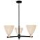 Natural Ballston Dome 18"W 3-Lt Black Brass Chandelier w/ Fiber Shade