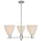 Natural Ballston Dome 18"W 3-Lt Satin Nickel Chandelier w/ Fiber Shade