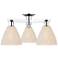 Natural Ballston Dome 25"W 3 Light Chrome Semi-Flush With Fiber Shade