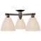 Natural Ballston Dome 25"W 3-Lt Oil Rubbed Bronze Semi-Flush w/ Fiber Shade