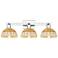 Natural Ballston Dome 26"W 3 Light Chrome Bath Light w/ Fiber Shade