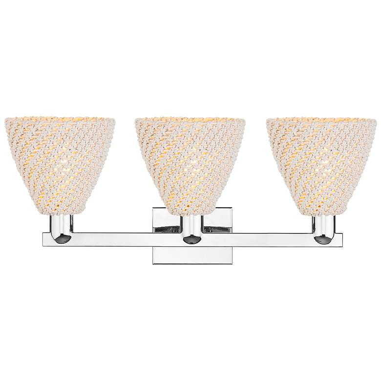 Image 2 Natural Ballston Dome 26"W 3 Light Chrome Bath Light With Fiber Shade more views