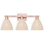 1_Natural Ballston Dome 26"W 3 Light Copper Bath Light With Fiber Shade