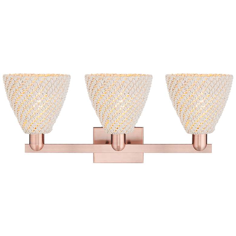 Image 2 Natural Ballston Dome 26"W 3 Light Copper Bath Light With Fiber Shade more views