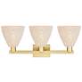 2_Natural Ballston Dome 26"W 3 Light Satin Gold Bath Light w/ Fiber Shade more views