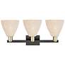 2_Natural Ballston Dome 26"W 3-Lt Black Brass Bath-Lt w/ Fiber Shade more views