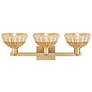 Natural Ballston Dome 26"W 3-Lt Brass Bath-Lt w/ Basketweave Shade