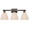 Natural Ballston Dome 26"W 3-Lt Oil Rubbed Bronze Bath-Lt w/ Fiber Shade