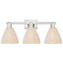 Natural Ballston Dome 26"W 3-Lt Satin Nickel Bath-Lt w/ Fiber Shade