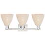 Natural Ballston Dome 26"W 3-Lt Satin Nickel Bath-Lt w/ Fiber Shade